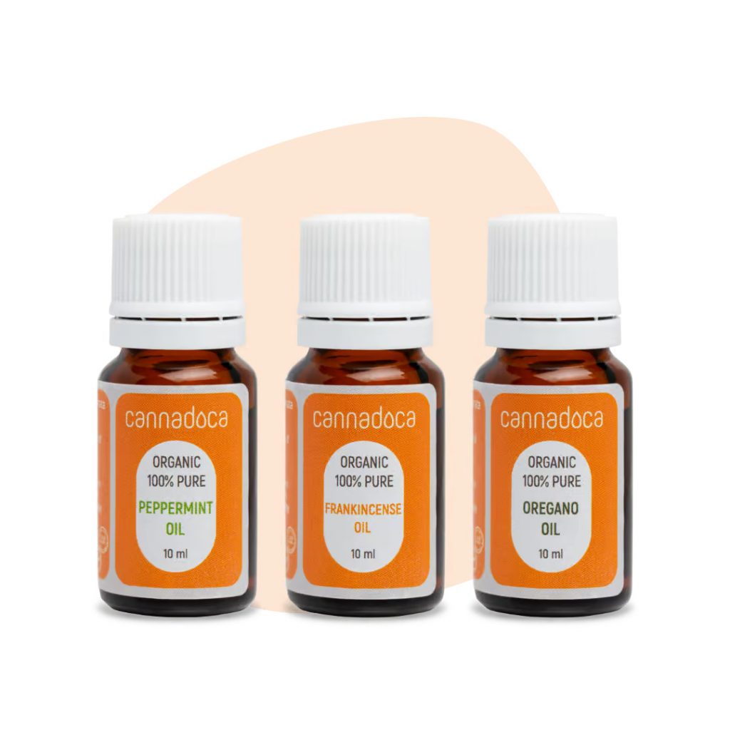 Ätherische Öl Set: Weihrauch, Pfefferminz und Oregano Öl