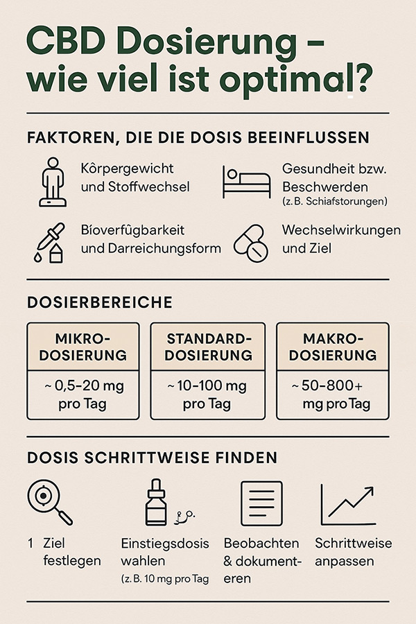 CBD Dosierung Infografik