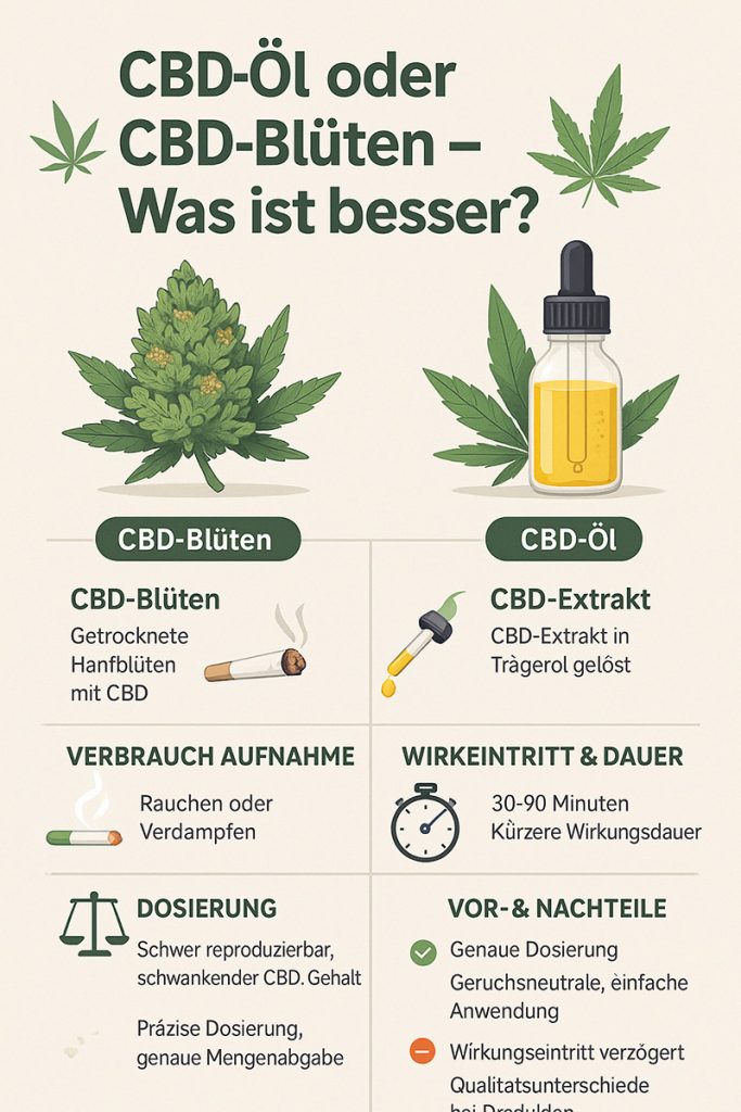 CBD Öl oder CBD Blüten